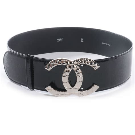 chanel black patent leather narrow belt|Belts — Fashion .